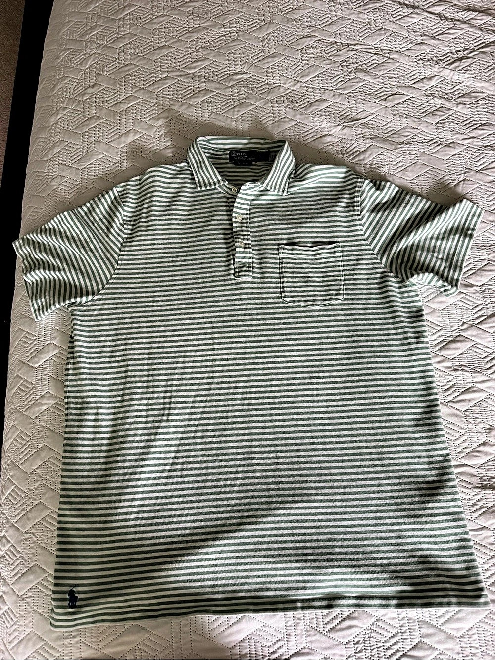 Polo Ralph Lauren Classic Fit Polo Striped Green & White XL